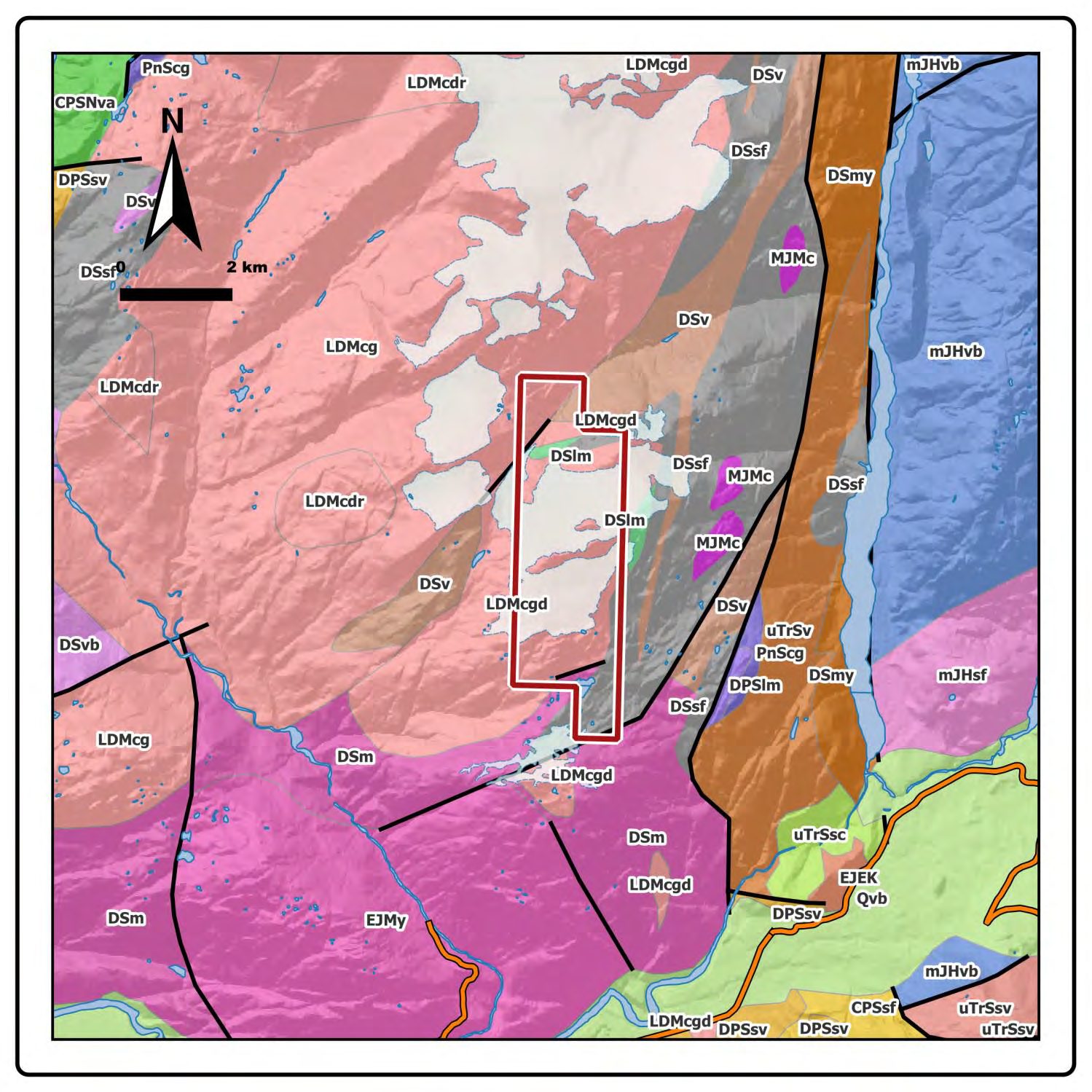 Ticktock property geology map